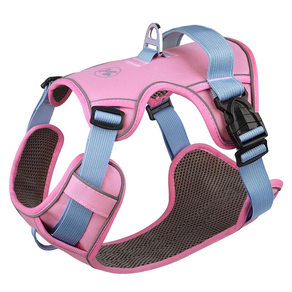 Mesh Breathable Dog Harness Nylon Reflective Dog Harnesses Vest Durable Pet Training Vest Adjustable for Small Medium Large Dogs S