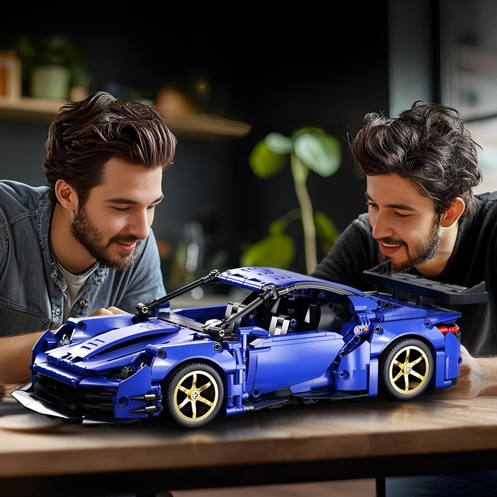 Macchina sportiva con blocchi da costruzione 1:14 Macchina telecomandata giocattolo, giocattolo da costruzione regalo di compleanno, modello auto sportiva, regalo fai-da-te per bambini