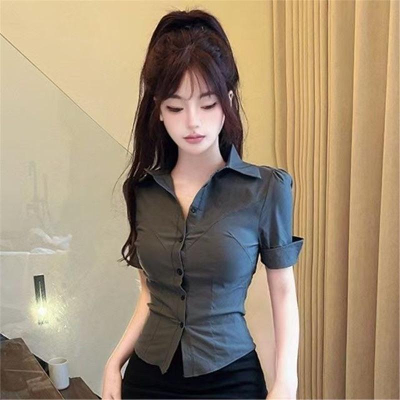 Summer Slim-fit Pleated Skirt and Waist-cinching Shirt Set