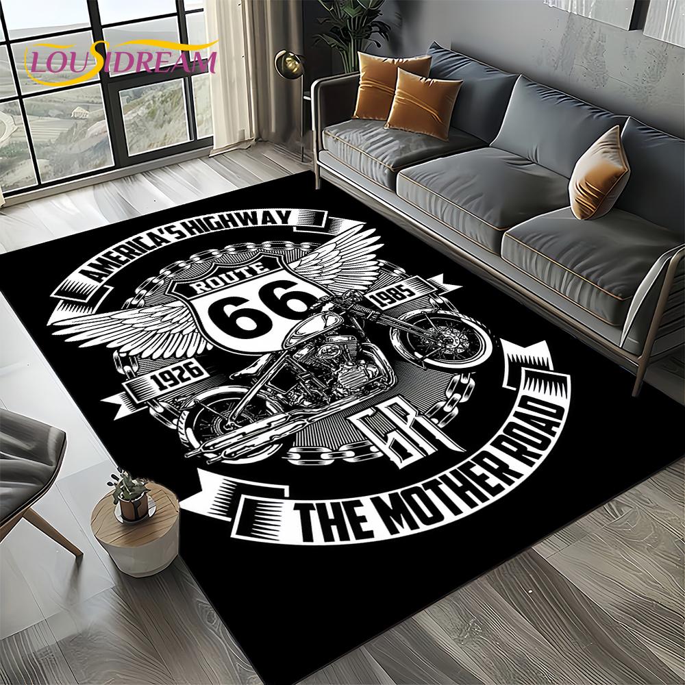 Retro America Historic Route 66,Mother Road,mãe EstradaCarpet Rug for Living Room Bedroom Home Sofa,Area Rug Non-slip Floor Mat