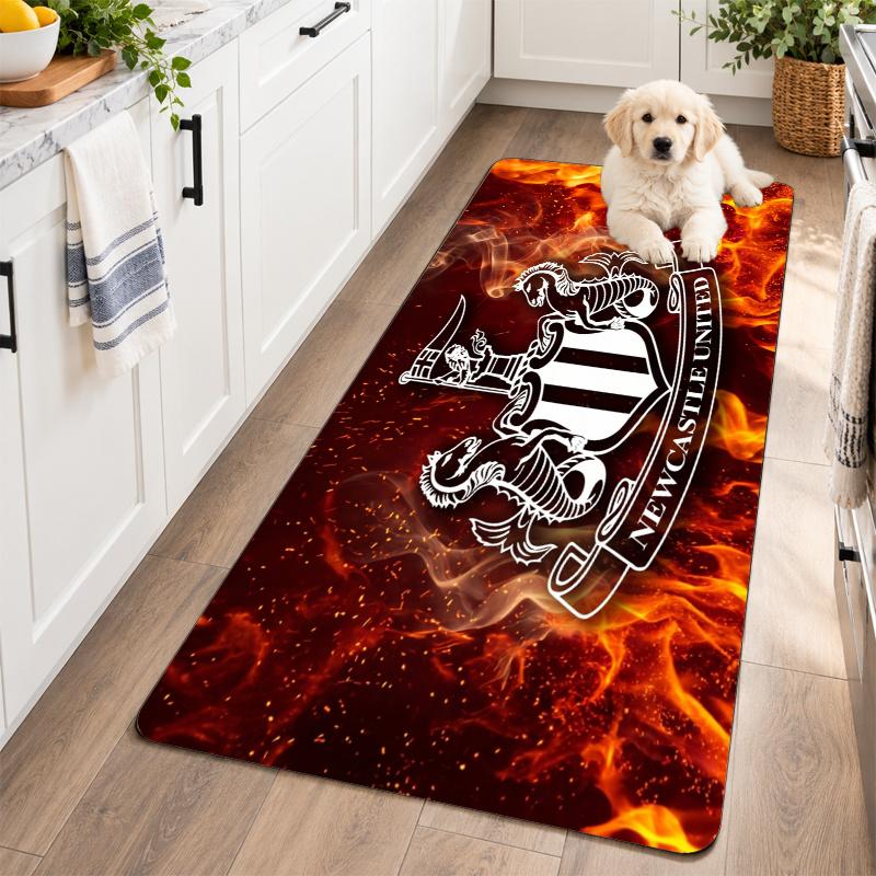 Flannel Kitchen Mat Newcastle United Football Soft Area Rug Non Slip Floor Carpet Home Decoration