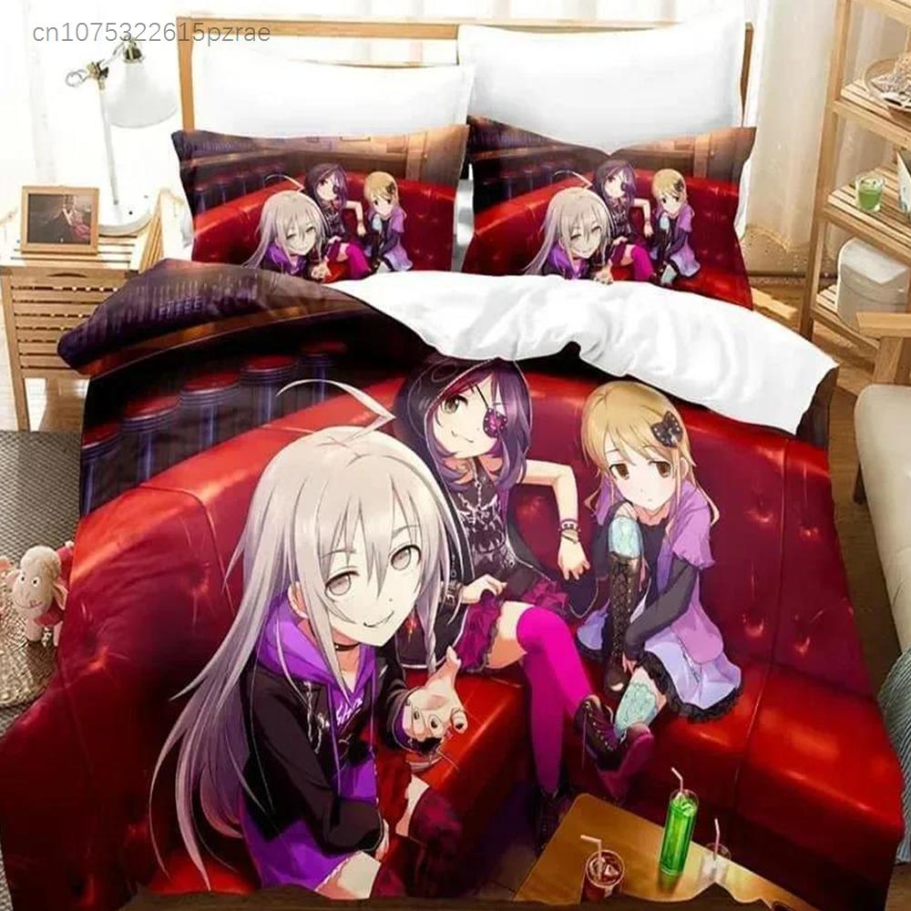 L'ensemble de literie THE iDOLM@STER Cinderella Girls Starlight Stage Imprimé Avec Taie d'oreiller Housse de couette Doux Lit Queen King Vêtements de lit Maison