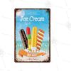 Juice Cold Drink Shop Signboard Wall Decoration Metal Poster Painting xcm Metal Logo Vintage Tin Plate Ice Cream Plaque