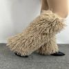 Faux Furs Leg Warmer,Warm Soft Cozy Fuzzy Leg Warmer Boot Cuffs Cover for Women Party Costumes Boot Sleeves Boot Covers
