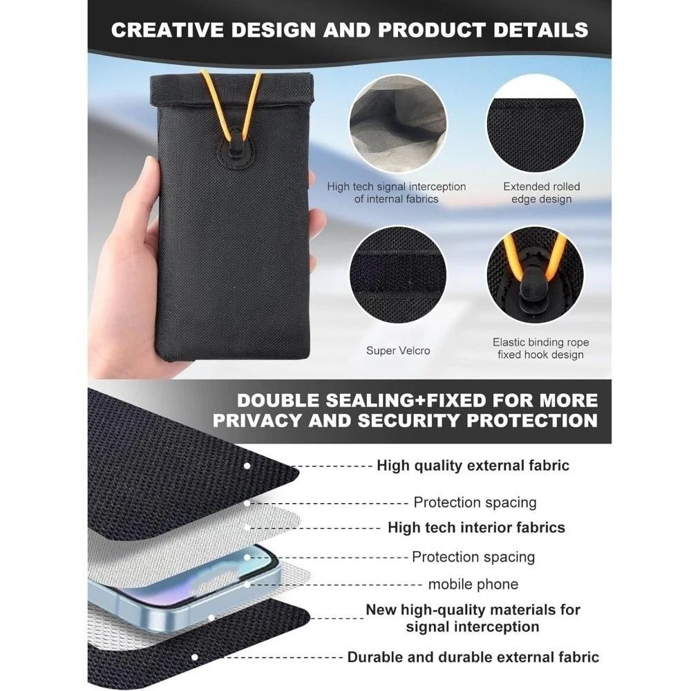 RFID Signal Blocking Bag Wear-resistant Privacy Protection Shielding Storage Bag Anti-theft Durable Anti-Theft Key Fob Protector