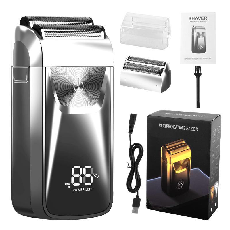 

Мужская электробритва со светодиодным дисплеем для бритья бороды и лысых волос 817 Digital Display серебряный