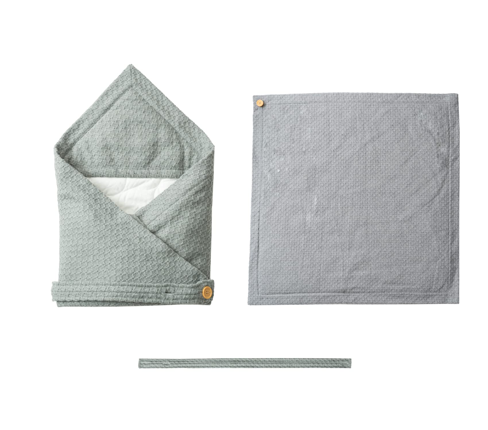

Asway STERLING Swaddle, Recommended by Childcare Professionals, 100% Cotton, Solid Color, Thick, Hooded, Newborn, Baby Shower Gift, Gray