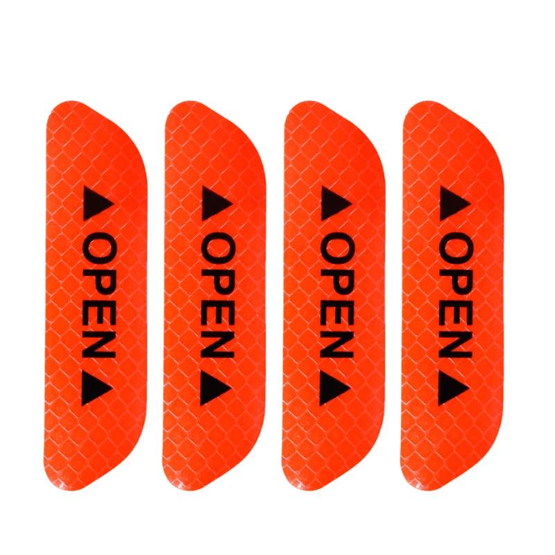 4 PCS Car Open Reflective Sticker Universal Safety Warning Mark Reflective Stickers Lighting Luminous Decor Auto Door Stickers