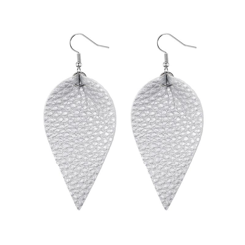 Fashion Leather Earrings Lightweight Faux Leather Leaf Earrings Teardrop Dangle Handmade For Women Girls Jewelry Wholesale