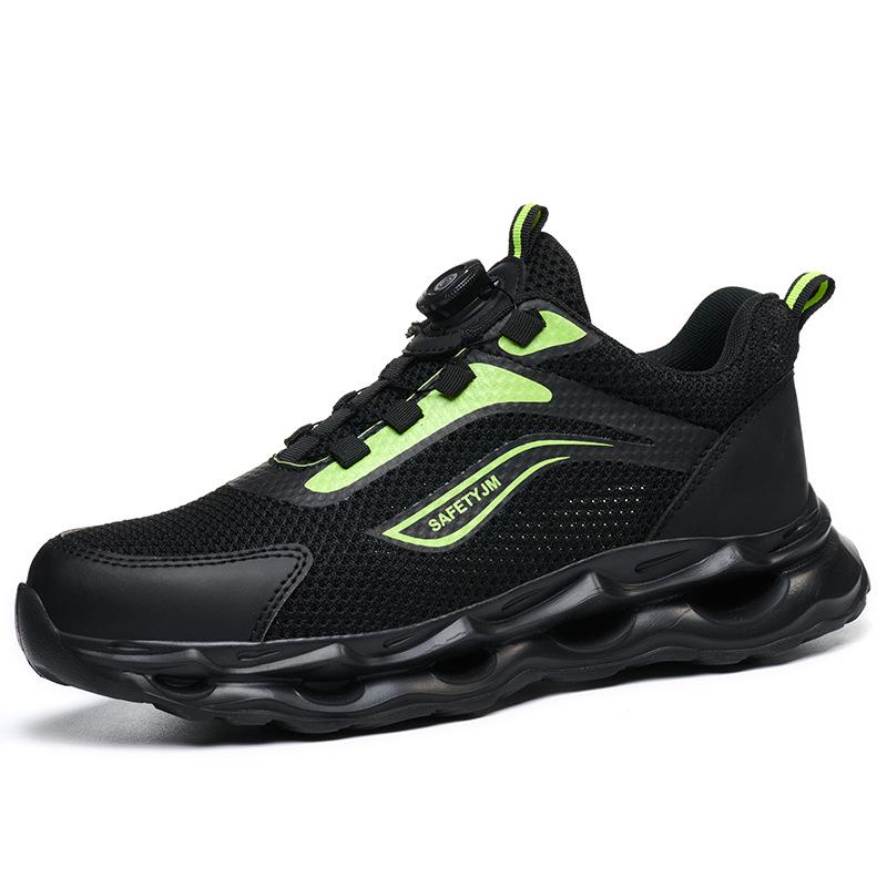 Steel Toe Breathable Fly-Knit Safety Shoes: Lightweight, Anti-Smash & Anti-Puncture with Convenient Rotary Fastening