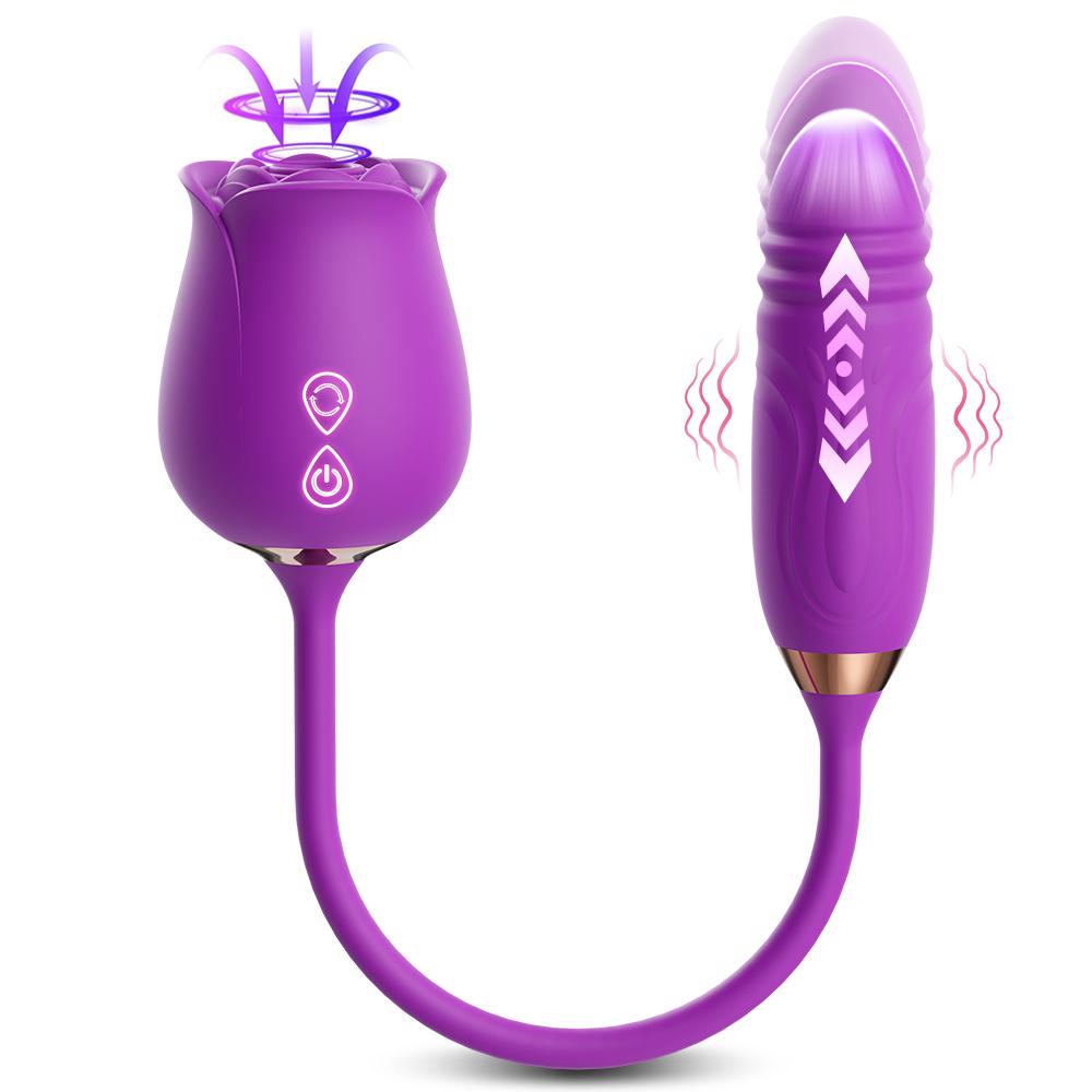 Sucking Sex Toy Vibrator for Women Clitoris Stimulator Telescopic Nipple Oral Thrusting Dildo Female Clit Sucker Adults Products