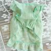 Flying Sleeves Dog Cool Dress Breathable Mesh Pet Floral Skirt Summer Pet Clothes  Spring Season