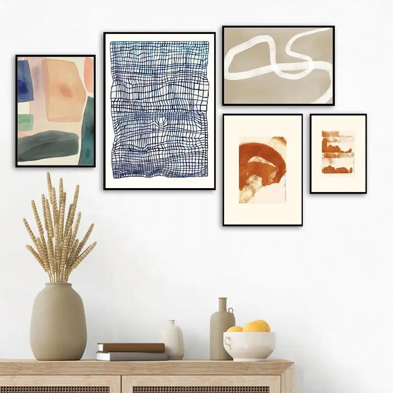 Modern Nordic Abstract Aesthetics Wall Art Pajama Girl Nude Line Curves HD Oil On Canvas Poster Home Bedroom Decoration Gift