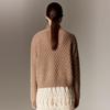 Paluo Women's 2025 Autumn/Winter Jacquard Cashmere Semi-High Collar Sweater