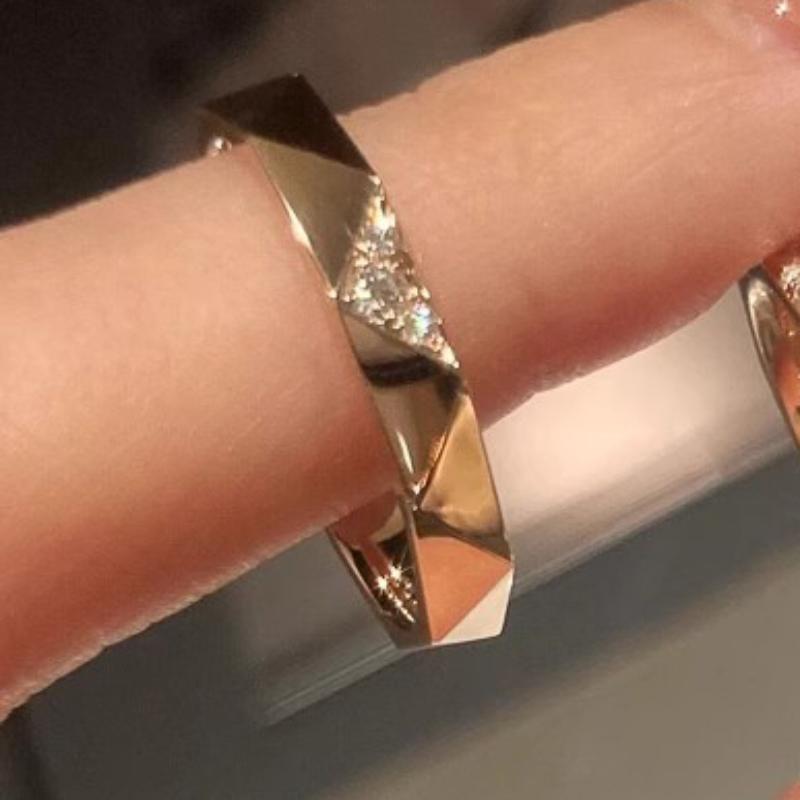 Вдохновение Дизайн Ретро Полностью Алмазное Матовое Кольцо Изысканное Легкая Роскошь Минималистичные Кольца для Женщин Вечеринка resizable