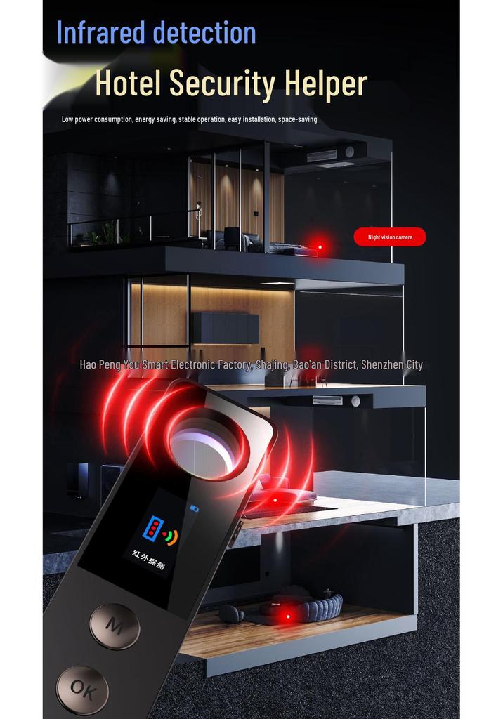 Détecteur de caméra infrarouge anti-espion S55 pour hôtels