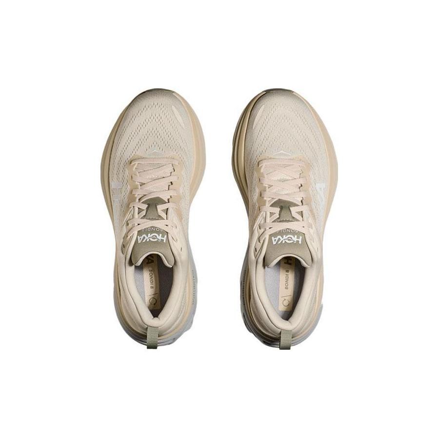 HOKA Bondi 8 Lait d'avoine Orge Baskets Homme Crème 1123202-OKB