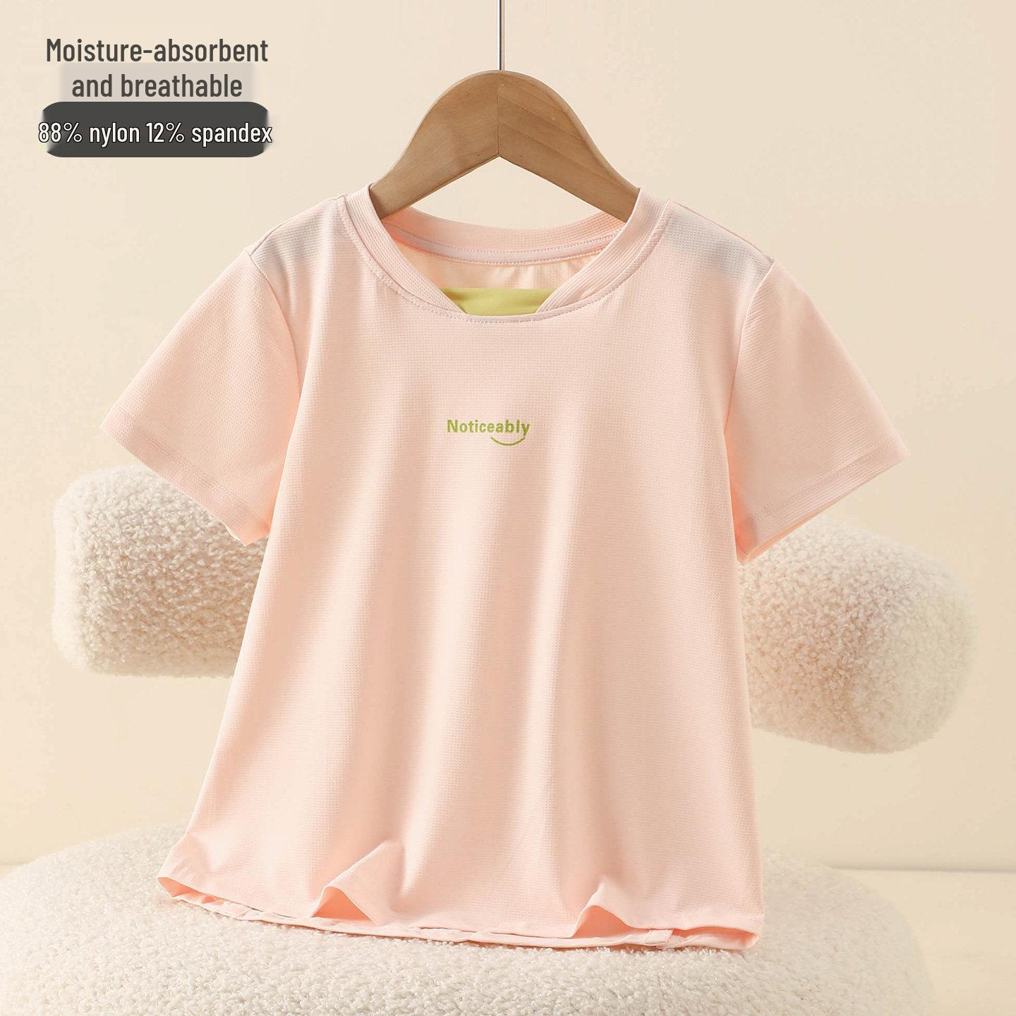 Girls  Quick-Dry Short-Sleeve Mesh Sports T-Shirt for Outdoor Activities Size 130