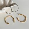 Elegant European & American Irregular C-Shaped Earrings for Women - Gold & Silver, Versatile New Year Fashion