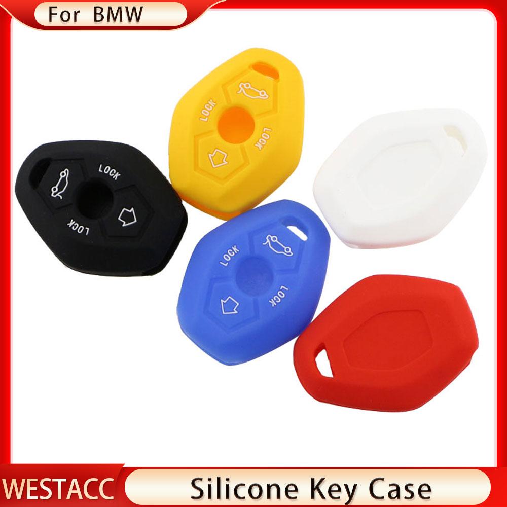 Silikon Auto Schlüsselanhänger Etui Halter Schale Schutz Schlüsselhülle Passend für BMW X3 X5 Z3 Z4 3 5 7er E38 E39 E46 E83 M5 325i 2 Tasten