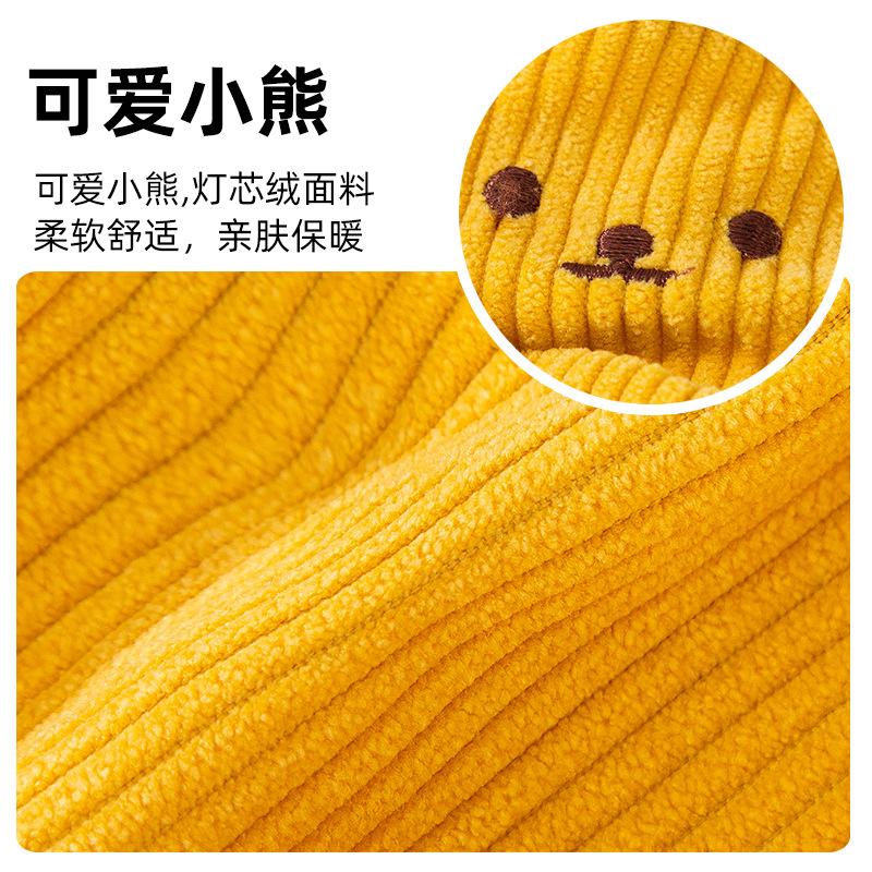 Dog Four-legged Bear Corduroy Overalls Autumn and Winter Warm Teddy Bear Clothing Small Dog Pet Clothing