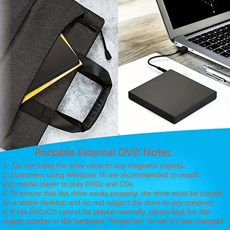 External CD DVD Drive, USB 2.0 Slim Protable External CD-RW Drive DVD-RW Burner Writer Player for Laptop Notebook PC Desktop Computer