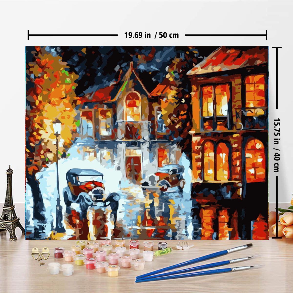 

DIY Oil Painting By Numbers Handicraft Decor 40x50CM Frameless Dreamy Street