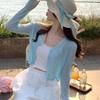 Slim Fit V-Neck Knit Cardigan for Women - Stylish, Lightweight Outer Layer for Street Style