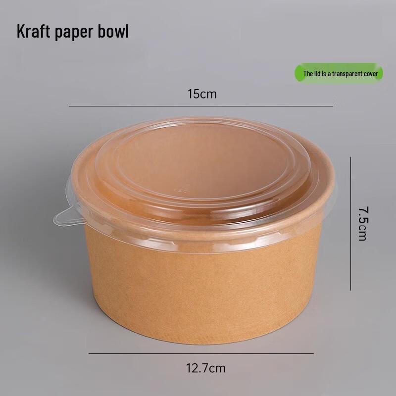 Kraft Paper Disposable Bowl with Lid