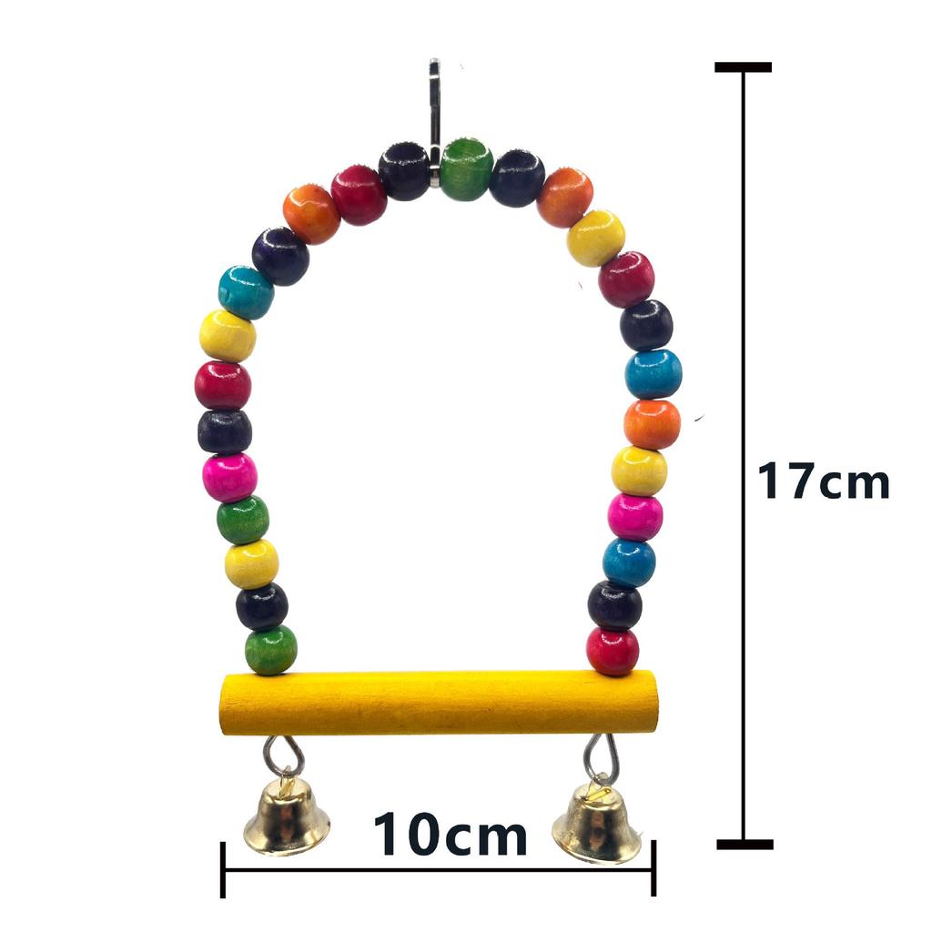Colorful Bird Toys: Swing, Ladder, and Perch Set for Bird Cages