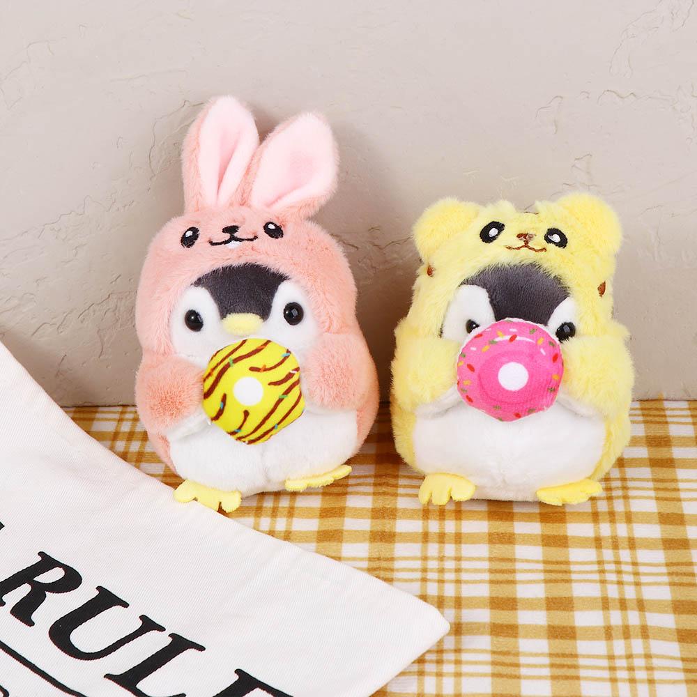 Cotton Bag Pendant Donut Korean Style Key Buckle Women Key Holder Penguin  Pendant Plush Key Chain