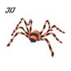 Spooky Indoor Party Decorations Giant Spider, Halloween Scary Orange Black Hairy Spider Decoration, Realistic Furry Prop Spiders for Haunted