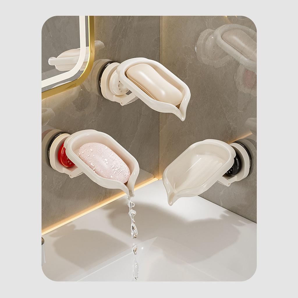 360 Degree Rotating Soap Holder Modern Design Efficient Drainage Soap Container for Bathroom Countertop Organization