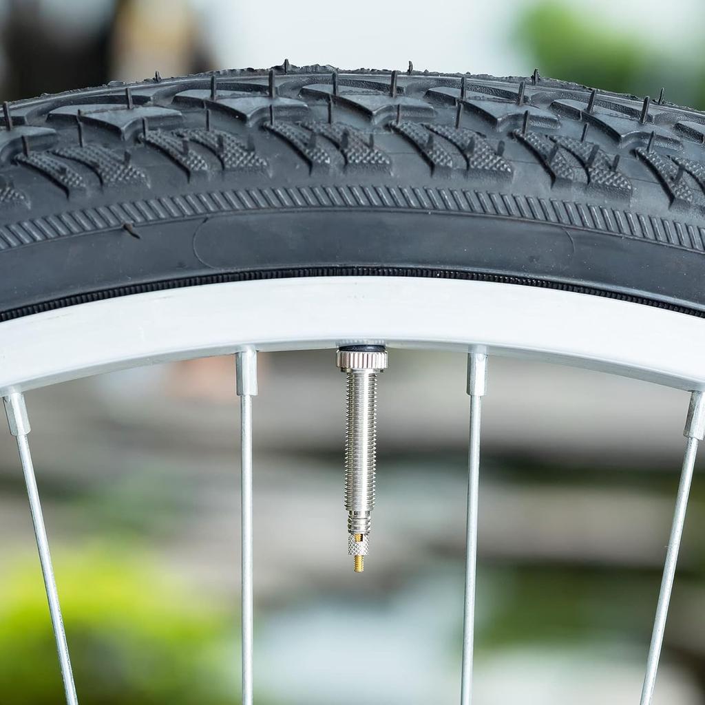 2PCS Tubeless Valves, Brass Tubeless Valve Stem(40 mm), 1PSC Valve Core Remover Tool