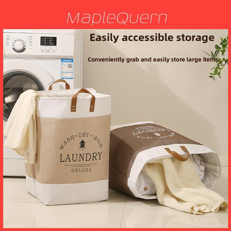 Collapsible Laundry Basket With Printed Fabric For Bathroom And Bedroom Storage