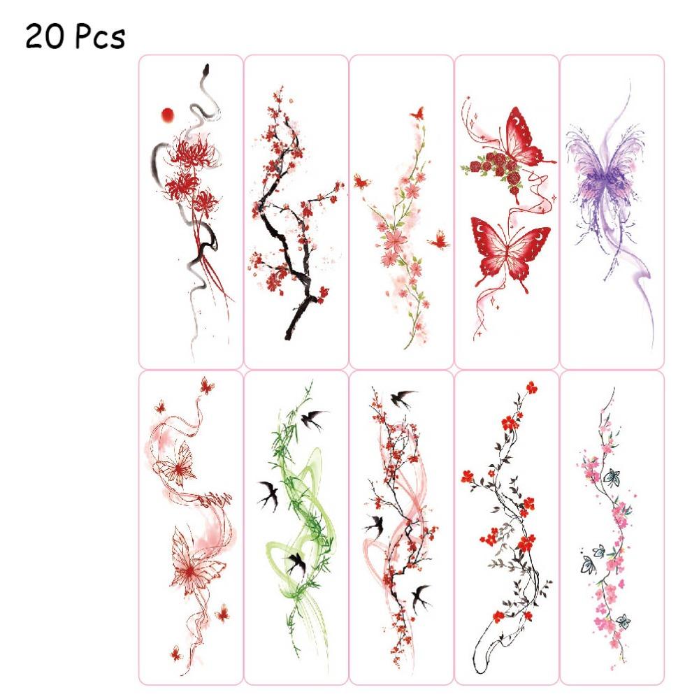 20 Pcs Glitter Arm Tattoo Butterfly Tattoo Sticker Trendy Temporary Tattoos  Women
