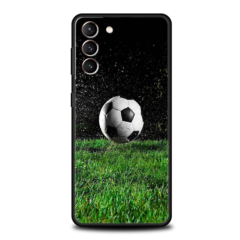 Soccer Ball Football Field Phone Case For Samsung Galaxy S24 S23 S22 5G S20 Ultra S21 FE S10 S9 Plus S10E S8 Lite 20 Soft Cover