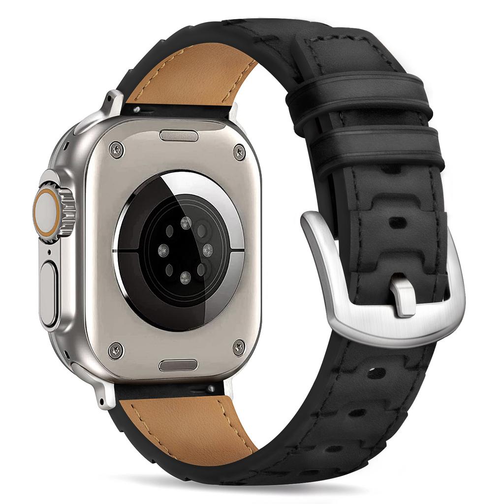 Band for Apple Watch Band 38/40/41/44/45/46/Ultra 2 49/42/44/45mm Skin Band Men leather watch strap for iwatch Series7 8 9 se645