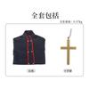 Gothic Priest Costume With Long Sleeve Jacket And Printed Details For Events