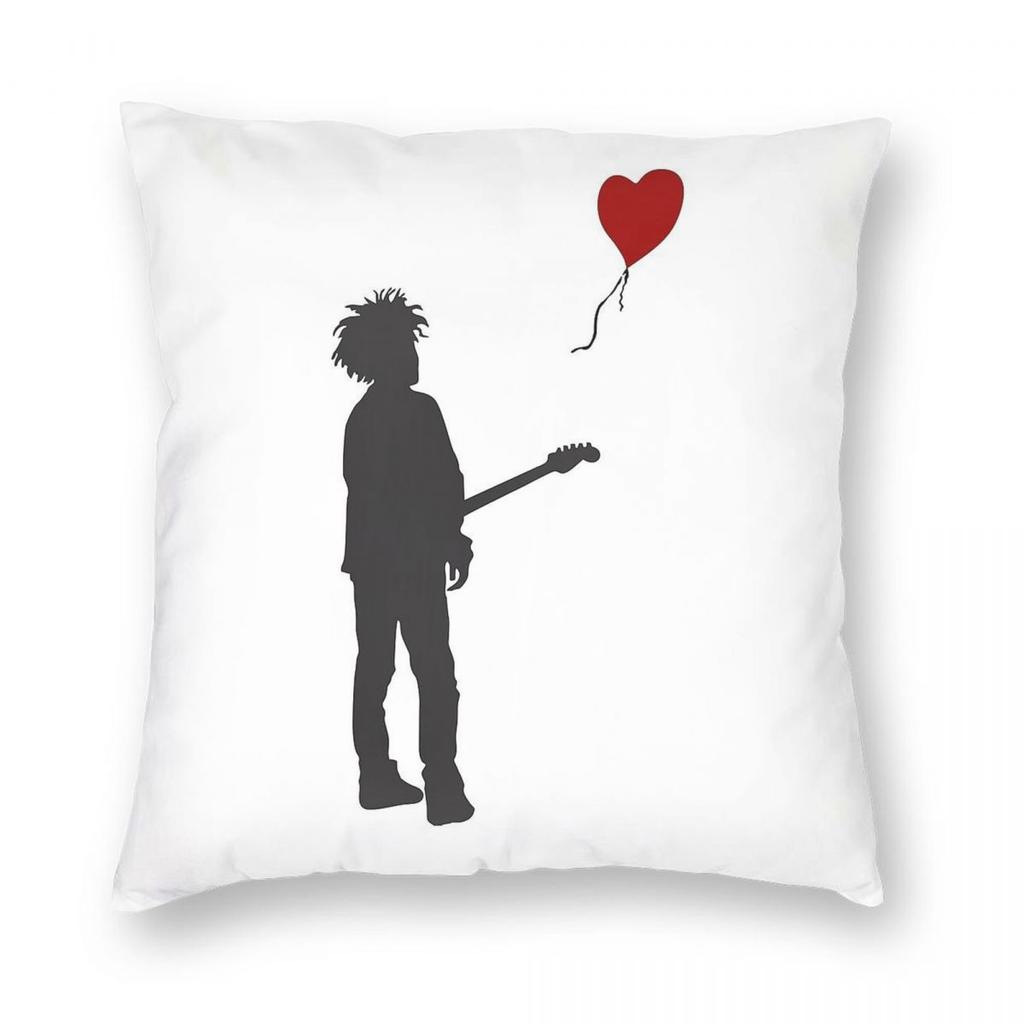 Robert Smith The Cure Banksy Federa Quadrata Poliestere Lino Velluto Zip Creativa Decorazione Copricuscino da Lancio Copricuscino da Letto