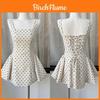 French Polka Dot Sundress For Girls Summer Casual A Line Sleeveless High Waist With 3d Embellishments