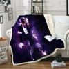 Coperta in Pile Stampata 3D di Michael Jackson per Letti Trapunta Spessa Copriletto alla Moda Coperta Sherpa per Adulti Bambini Adolescenti 100x150cm