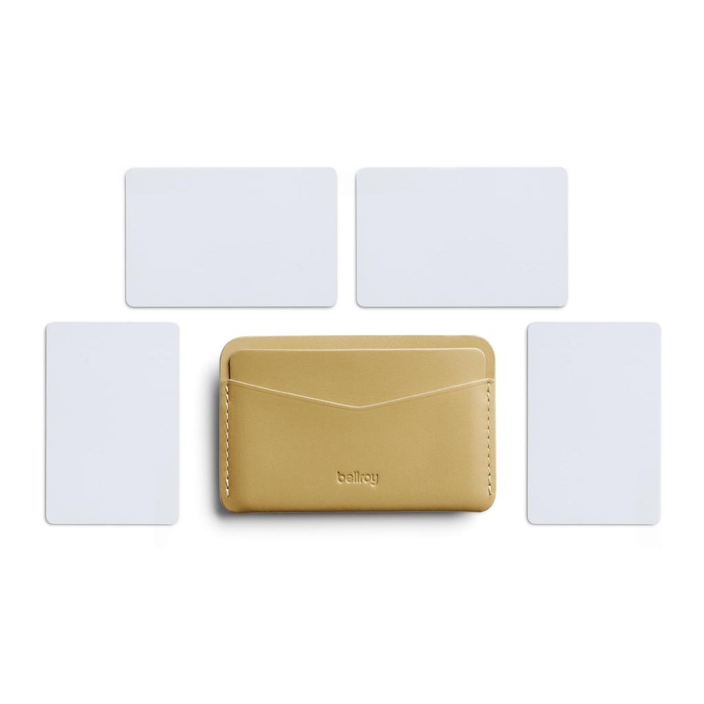 Bellroy Card Slip Minimalist Leather Card Holds up to 4 Cards Mustard Case, -