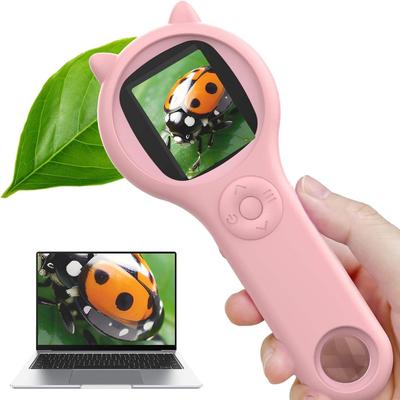 Kids Microscope Portable Handheld Magnifying Digital Microscope for Children Educational Science Toys Christmas Birthday Gifts