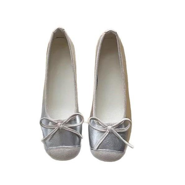 Inner height increase Small single shoes Women's spring and autumn 2025 New Doudou shoes Versatile ballet small leather shoes