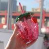 500ml Strawberry Straw Cup Fruit Shape Pineapple Straw Cup Drinkware   Christmas