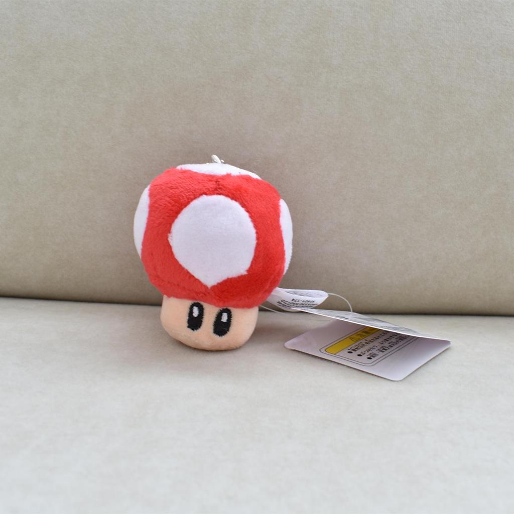 8cm Cute Mario Mushroom & Poison Mushroom Plush Keychain Charm