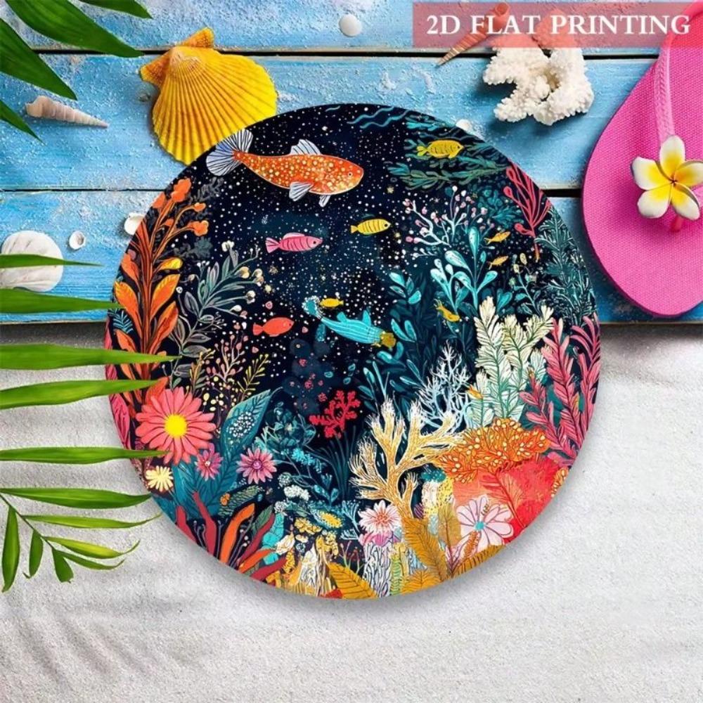 Metal Wall Art Poster Underwater World with Fish Decor for Living Room
