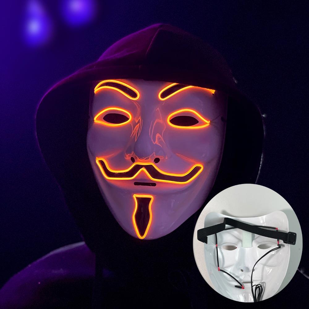 LED Light-Up Mask – A Role-play Mask with a Neon Effect, Perfect for Halloween, Carnivals, Nightclubs and Parties