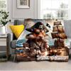 1PC Custom Name Pirate Hamster Adventure flannel blanket versatile, all-season throw suitable for the living room, bedroom, camping, travel, and gift